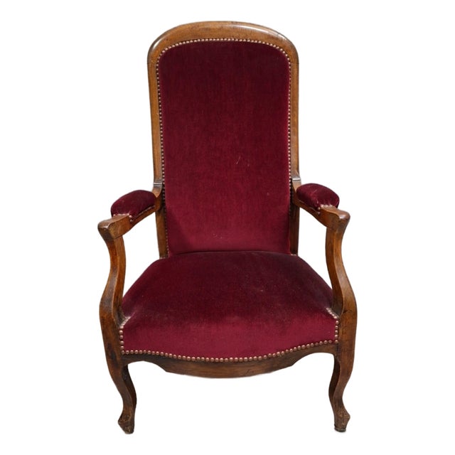19th Century Voltaire Armchair in Natural Wood For Sale