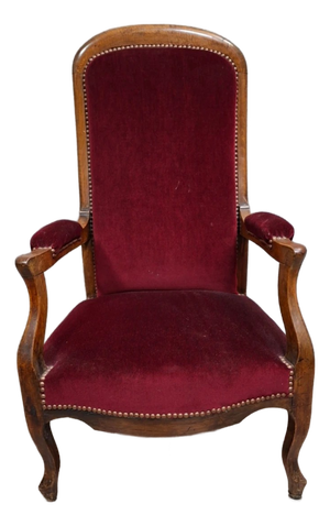 19th Century Voltaire Armchair in Natural Wood