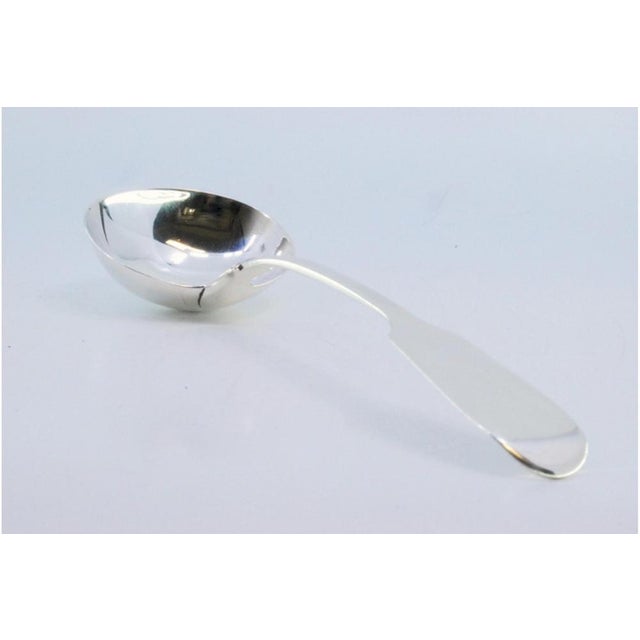 Plain Silver Sauce Spoon with Flared Handle For Sale - Image 6 of 7