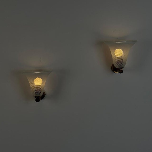 Torcello Wall Sconces attributed to Carlo Scarpa for Venini, 1940s, Set of 2 For Sale - Image 3 of 18