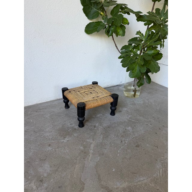 Wood Small Low Stool by Audoux Minet, 1950s For Sale - Image 7 of 18