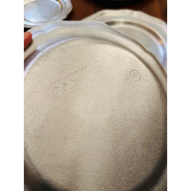 Mid 20th Century Vintage Pewter Plates- Plate Wall Set of 9 For Sale - Image 5 of 6