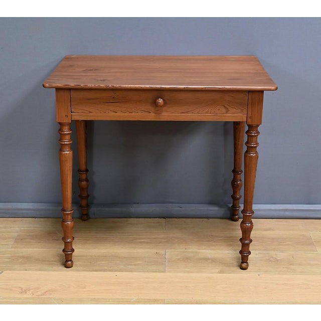Small Louis-Philippe Style Pitch Pine Desk Table, Early 20th Century For Sale - Image 3 of 18