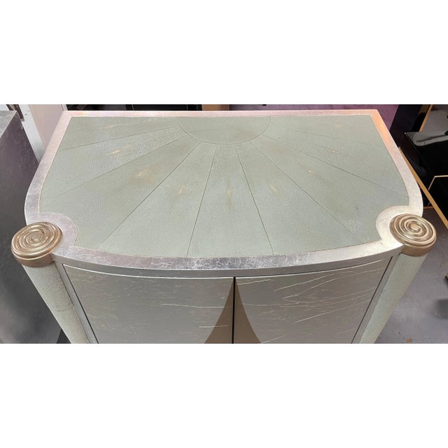 1990s Art Deco Silver Leaf and Shagreen Chests - a Pair For Sale - Image 5 of 13