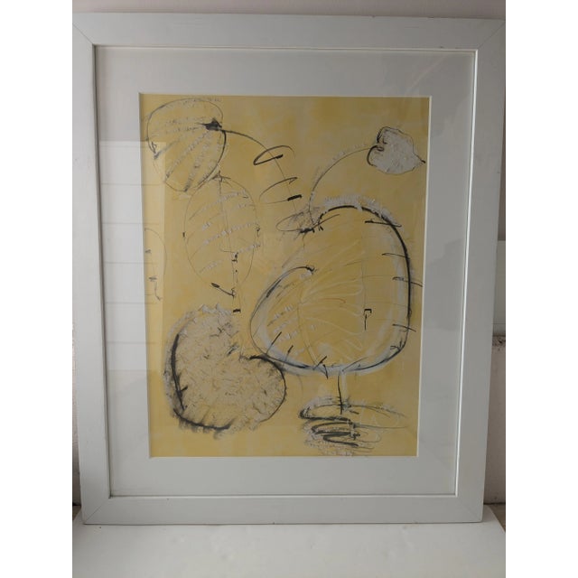 Contemporary Signed and Framed Robert McCurdy Large Mixed Media Painting From Saks For Sale - Image 3 of 8