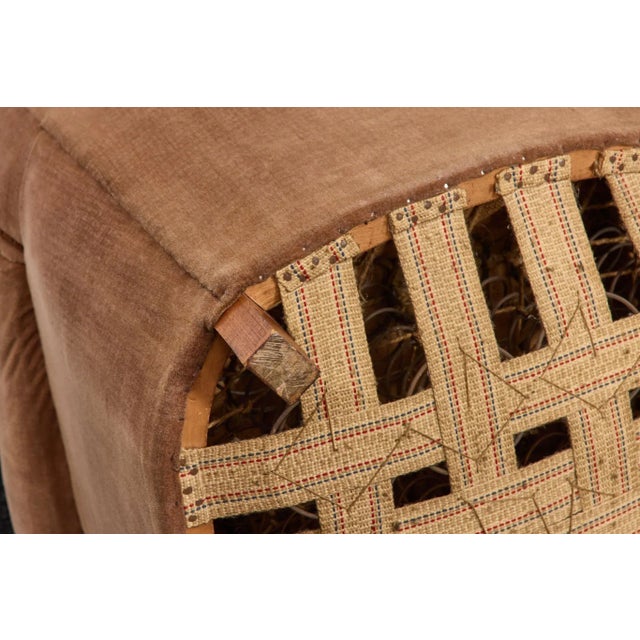 Vintage Danish Model 1518 Lounge Chair in Sand Beige Mohair Velvet from Fritz Hansen, 1940s For Sale - Image 10 of 18