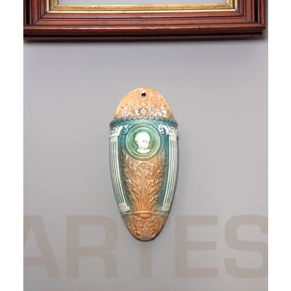 Ceramic 1910s Roseville Cameo Ceramic Wall Pocket For Sale - Image 7 of 7