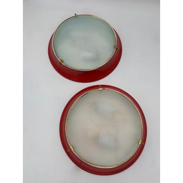 1960s Vintage Ceiling Lights attributed to Fontana Arte, Italy, 1960s, Set of 2 For Sale - Image 5 of 5