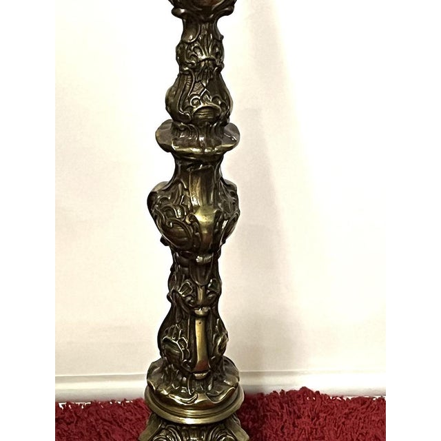 Brass Floor Lamp in the style of Tiffany, 1950s For Sale - Image 9 of 14