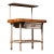Early 20th Century Industrial Butcher Block Prep Station With Pipe Frame and Overhead Rail For Sale