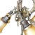 Gold 1900s Louis XVI Style Scrolling Bronze Belle Époque Six-Light Chandelier W/ Shades For Sale - Image 8 of 15