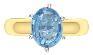 One Carat London Blue Topaz Engagement Ring, Size 7
