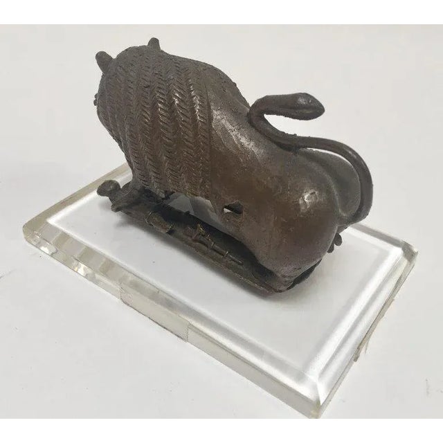 Early 20th Century Antique Lion Beast Cast Bronze Figurine For Sale - Image 5 of 13