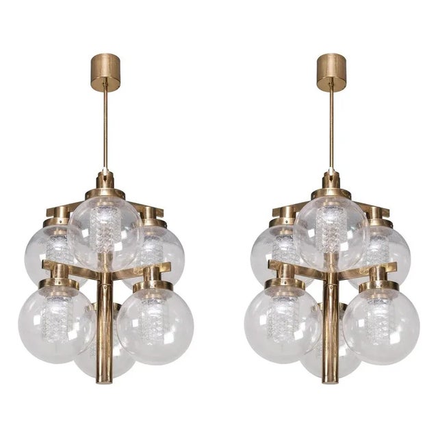 Brass Chandeliers from Hans-Agne Jakobsson, 1960s For Sale - Image 13 of 13