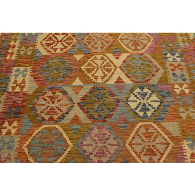 1990s 1990s Rustic Kilim Cheri Beige Gold Wool Rug - 5'11" X 7'9"Rustic Kilim Cheri Beige Gold Wool Rug - 5'11" X 7'9" For Sale - Image 5 of 7