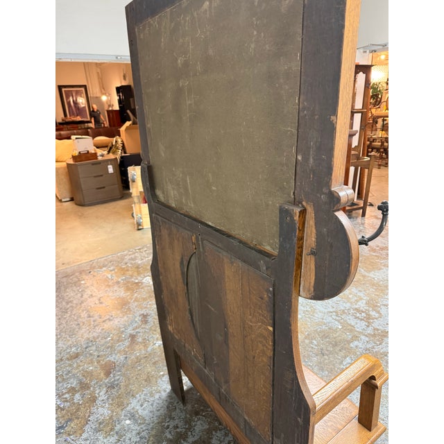 Brown Antique Oak Hall Tree/Entry Bench For Sale - Image 8 of 12