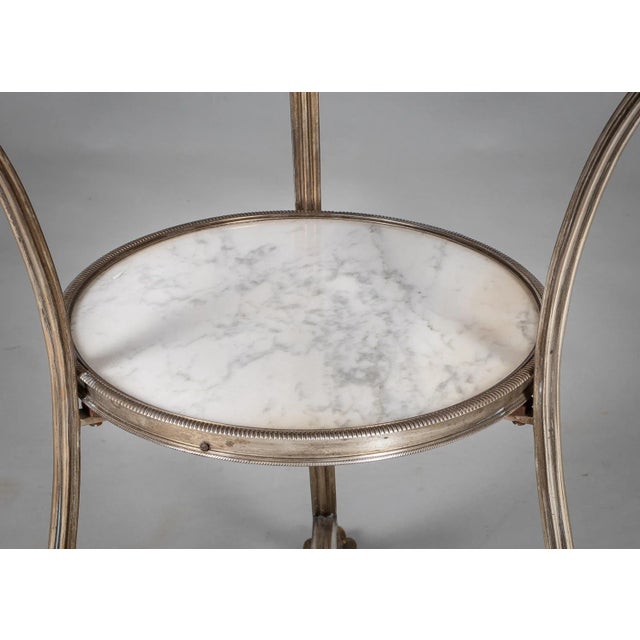 1930s Vintage Louis XVI Style Silvered Bronze Gueridon Table For Sale - Image 5 of 9