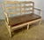 French Provincial Style Bench W/ Rush Seat & Leather Cushion For Sale In Los Angeles - Image 6 of 16