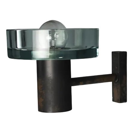 Glass Wall Lamp, 1960s For Sale