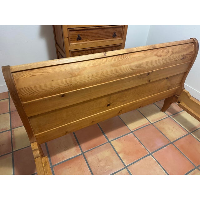 Wood Solid Pine Hacienda-Style Queen Bed Frame For Sale - Image 7 of 17