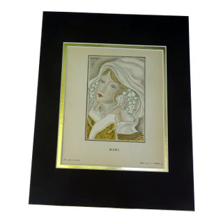 1924 Art Deco Pochoir Print "Mars" by Jean Grangier Gazette Du Bon Ton For Sale