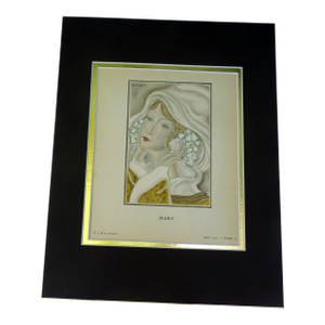 1924 Art Deco Pochoir Print "Mars" by Jean Grangier Gazette Du Bon Ton