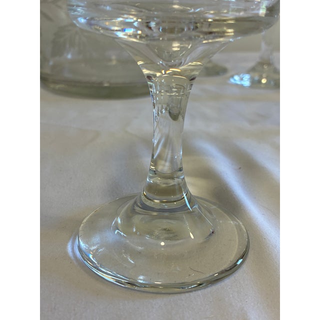 Vintage Bartlett Collins Etched Glass Goblets & Ice Bucket Set – 9 Pieces For Sale - Image 14 of 15