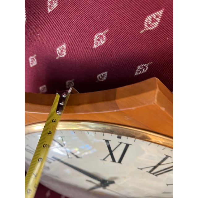 Vintage United Clock Corp Octagon Electric Wall Clock For Sale - Image 9 of 12