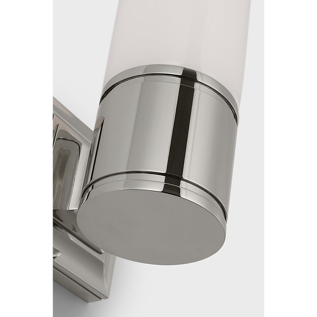 Visual Comfort Chapman & Myers for Visual Comfort Signature Halford 14" Bath Sconce in Polished Nickel with White Glass For Sale - Image 4 of 7