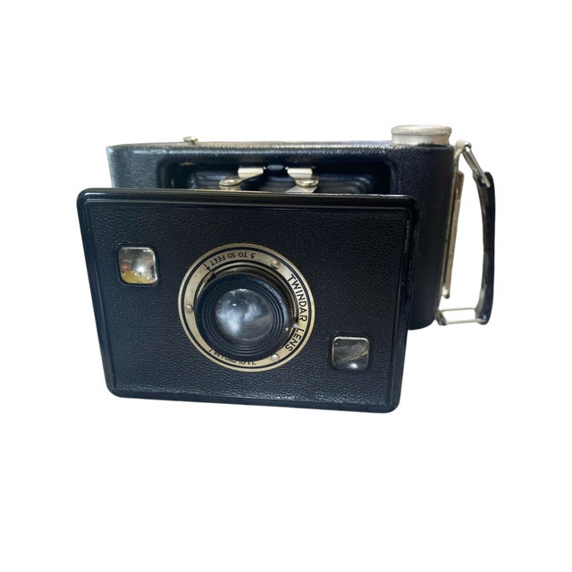 Metal Vintage J Kodak Folding Camera 1940's Twindar Lens Untested. For Sale - Image 7 of 9
