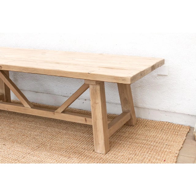 96-Inch Reclaimed Wood Trestle Dining Table For Sale In Los Angeles - Image 6 of 12