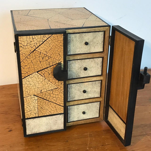 R & Y Augousti R&Y Augousti, Paris Shagreen and Lacquered Jewelry Box For Sale - Image 4 of 12