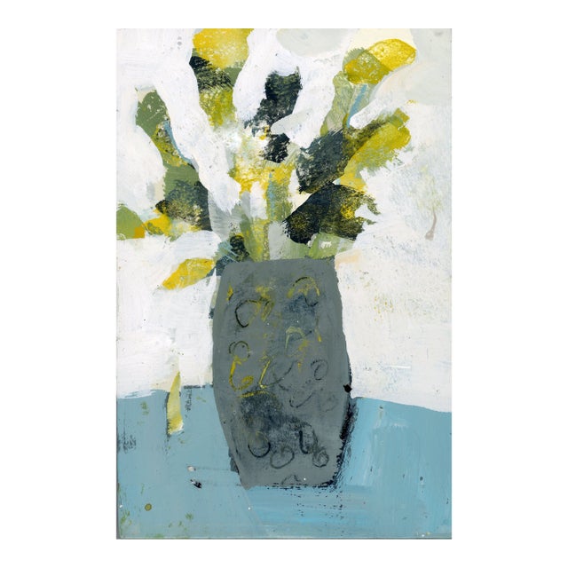 Soft Modernist Abstract Floral Original Painting For Sale
