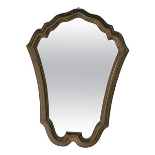 Vintage Table Mirror with Wood Frame, Italy, Early 20th Century For Sale