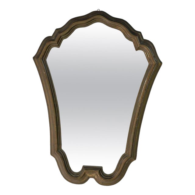 Vintage Table Mirror with Wood Frame, Italy, Early 20th Century For Sale