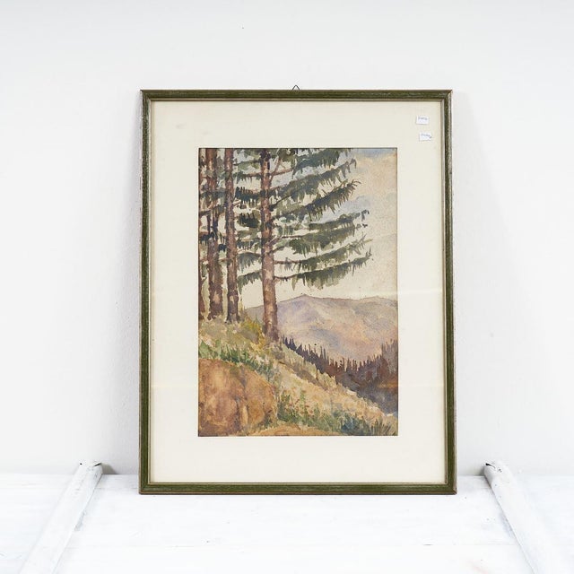 Antonio Bonetti, Mountain Landscape, 1950s, Watercolour For Sale - Image 6 of 6