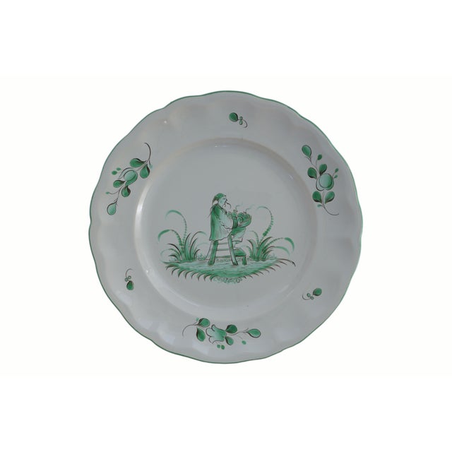 1980s French Chinoiserie St Clément Faience Dinner Plates East Wind Pattern - Set of 8 For Sale - Image 11 of 18