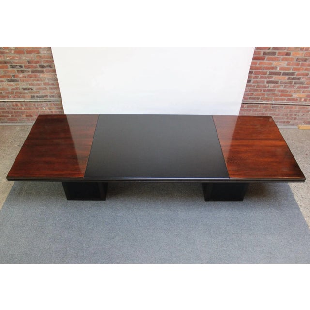 Large Italian Rosewood and Leather Conference Table/Desk by Hans Von Klier For Sale - Image 13 of 13