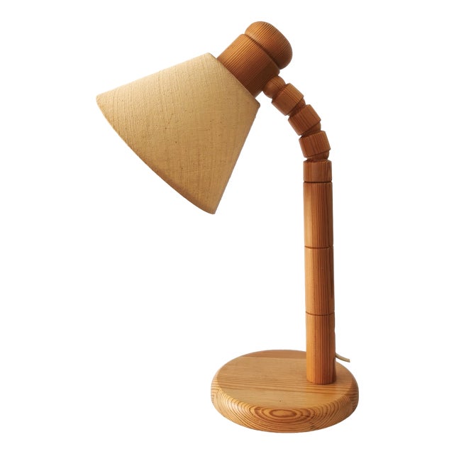 Swedish Pine Table Lamp from GB Solbackens Svarveri, 1970s For Sale