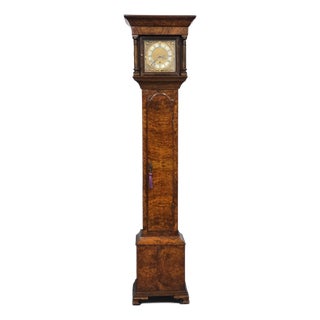 Queen Anne Burr Walnut Grandaughter Clock, 1920s For Sale