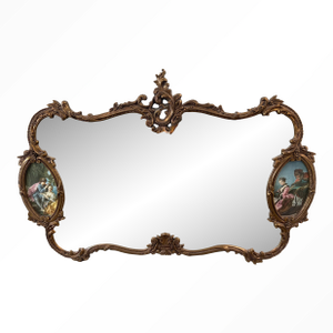 Vintage 72 1/2 Wide Rococo Lover's Mirror