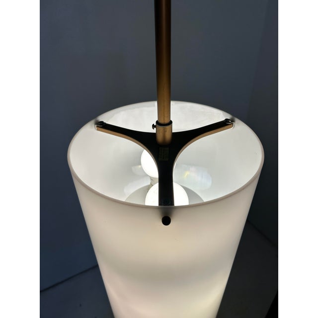 White 1960s Acrylic Shade Pendants Adjustable Drop For Sale - Image 8 of 11