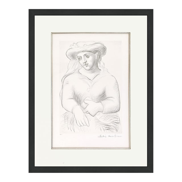 1980s Pablo Picasso, Femme Au Chapeau Et Au Missel (Marina Picasso Estate Signed Lithograph) For Sale