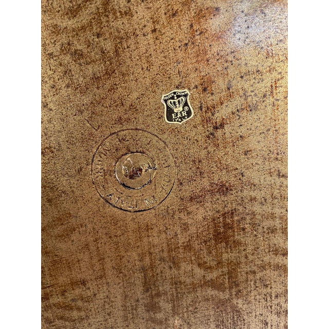 Vintage 1940s Gilded Italian Florentine Round Tray, Made in Italy For Sale - Image 15 of 16