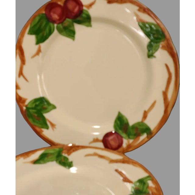 Rustic Vintage Franciscan Earthenware Apple Pattern Dinner Plates- Set of 6 For Sale - Image 3 of 8