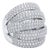Late 20th Century Size 6.5 18K White Gold Diamond Dome Band Ring For Sale