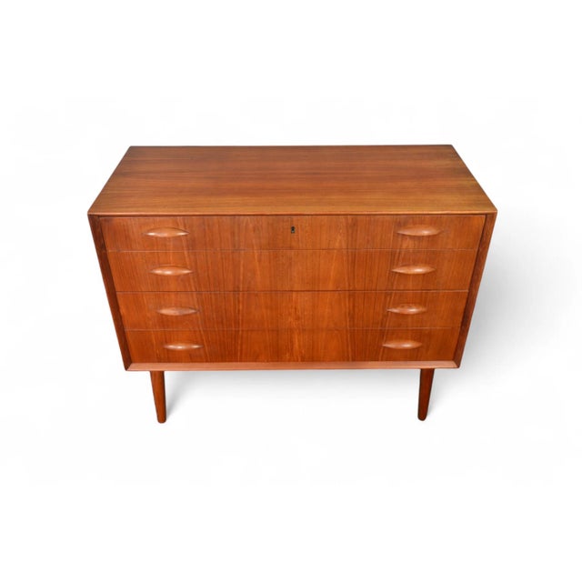 Mid-Century Modern Johannes Sorth Orange Slice Gentlemans Chest in Teak For Sale - Image 3 of 5