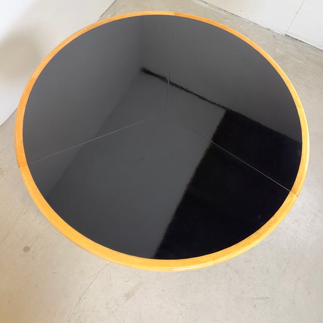 Japandi Postmodern DC06B Dining Table in Piano Black and Beech from Skovby, 1980s For Sale - Image 10 of 17
