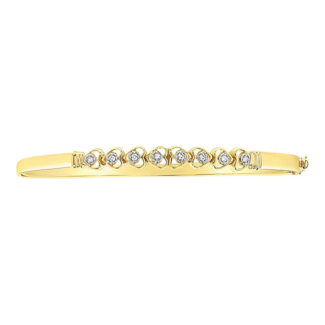 Heart Shaped Diamond Bangle For Sale