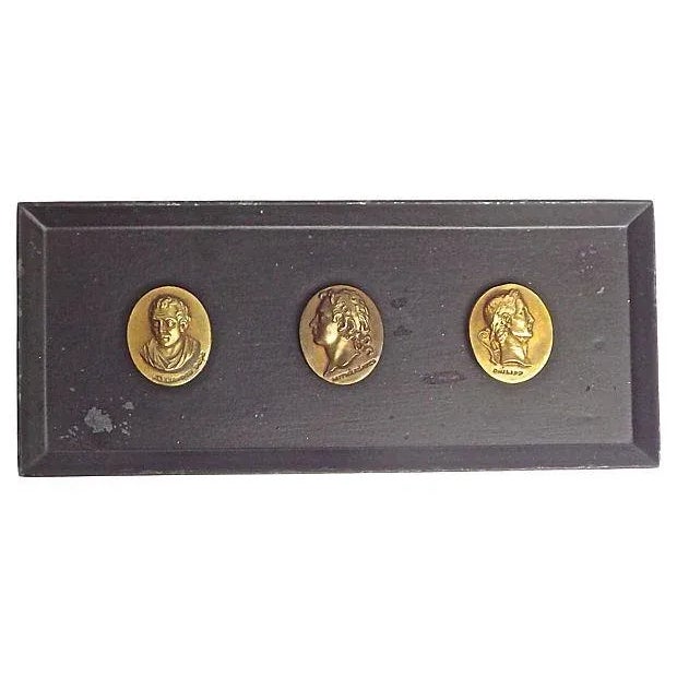 Vintage Steel & Brass Intaglio Wall Plaque For Sale